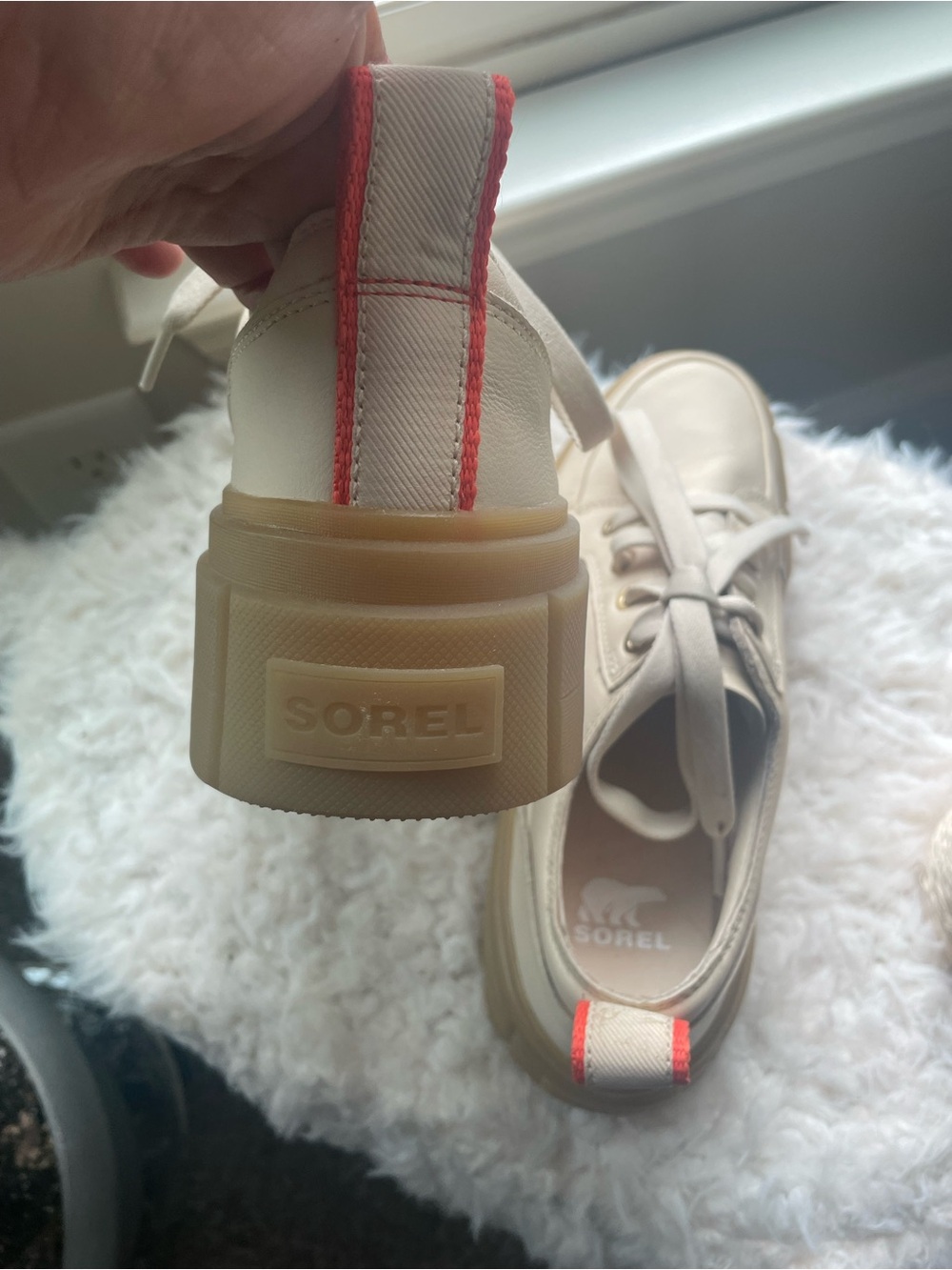 Sorel Caribou X Waterproof Sneakers in Bleached Ceramic Leather in SZ 8 - Picture 8 of 10